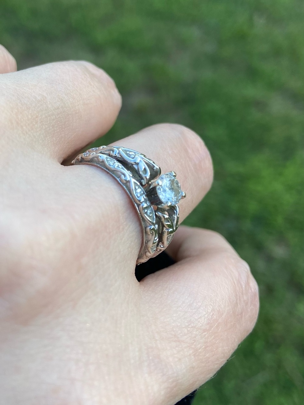 Wedding Ring Set-14 Carat White Gold & .56 Carat Diamond